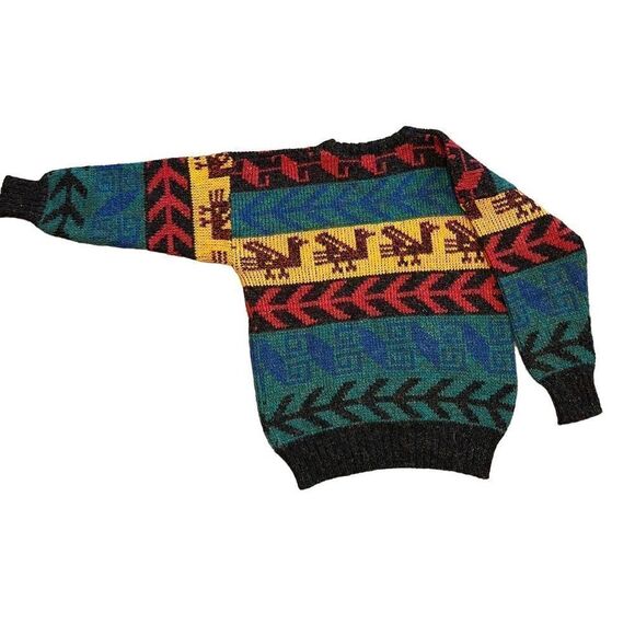 Vintage 90s Fabe Colorful Sweater with Metallic Threads. Sz M. Great Condition! - Picture 6 of 11